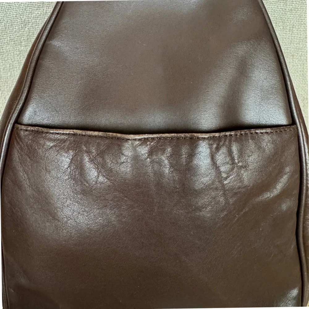 Vintage Charter Club Brown Sling Backpack Purse Turn Lock Y2K